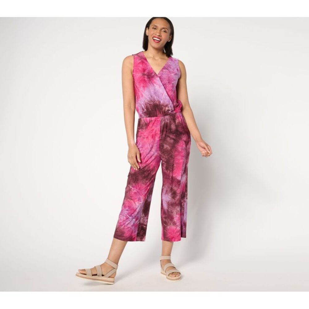 SUNNYLiFE Women's Petite Dress 1XP Denim & Co. Real Tie-Dye Jersey Purple